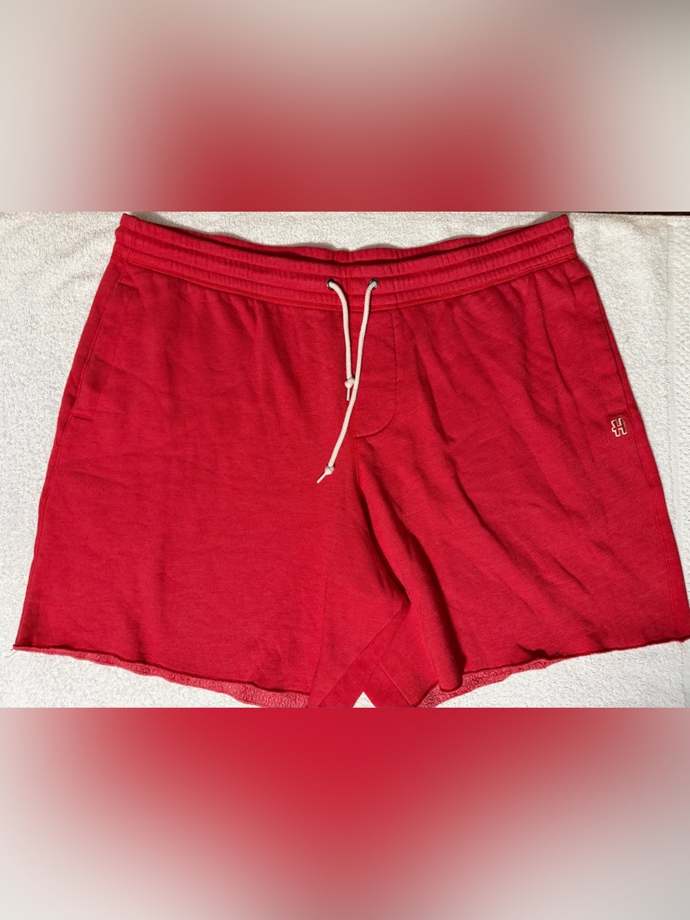 HOMAGE Go-To Fleece Raw Hem Athletic Drawstring Sweat Lounge Shorts